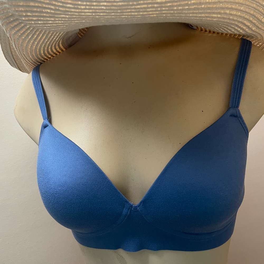 Blue/purple Women's Seamless Bra. Soft and comfortable. Wireless.